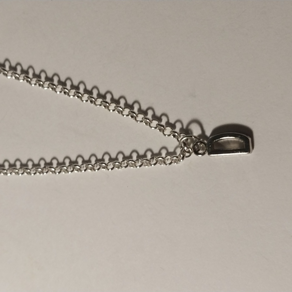 Silver letter D charm necklace